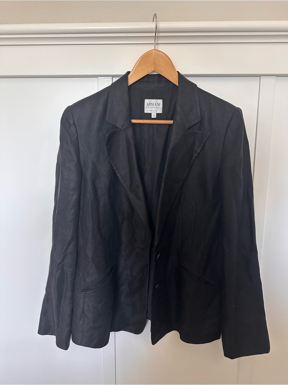 Armani Collezioni Black Women's Linen Blazer 10